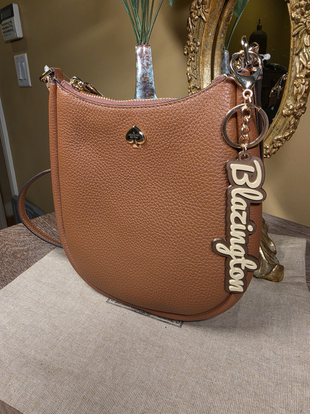 Hand Crafted Custom Personalized Script Bag Charm / Key Chain NWT! - Picture 2 of 5